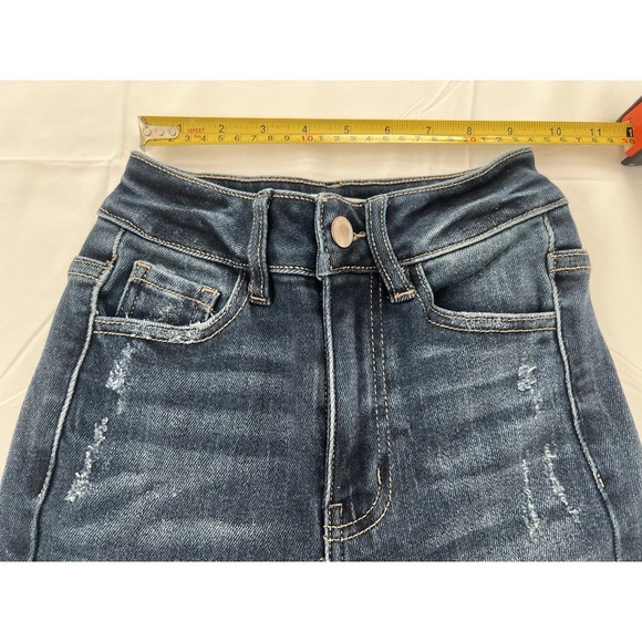 Kancan Signature Ultra High Rise Super Flare Blue Stretch Denim Jeans Size 22 - Picture 13 of 13